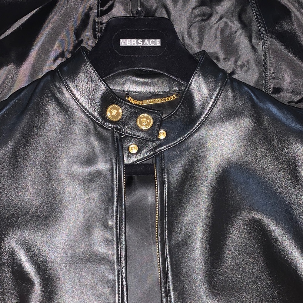 Versace leather jacket size 40
